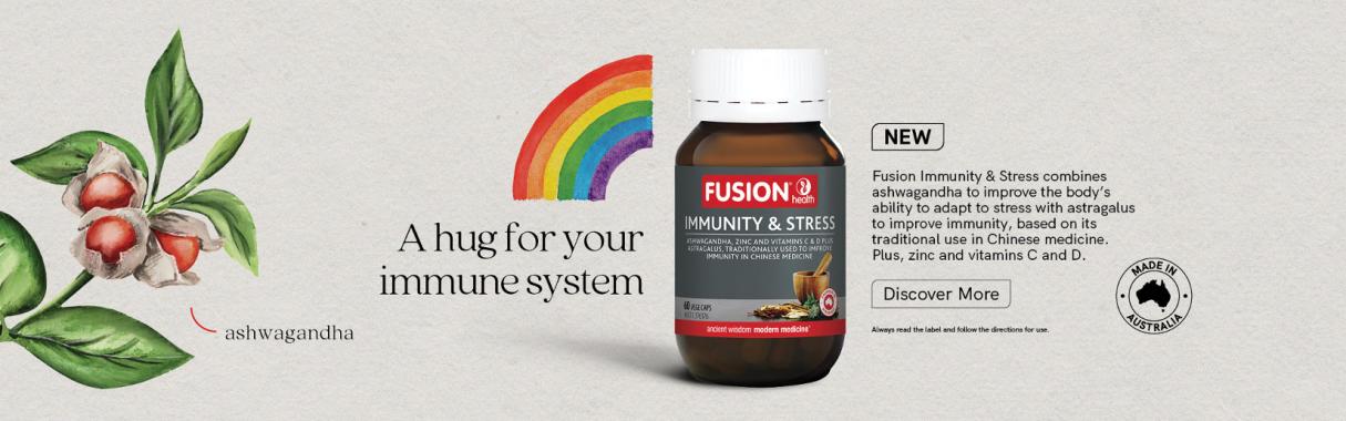 Fusion Immunity & Stress contains ashwagandha to relieve stress and astragalus to enhance immune defences, passed on traditional use in Chinese medicine.