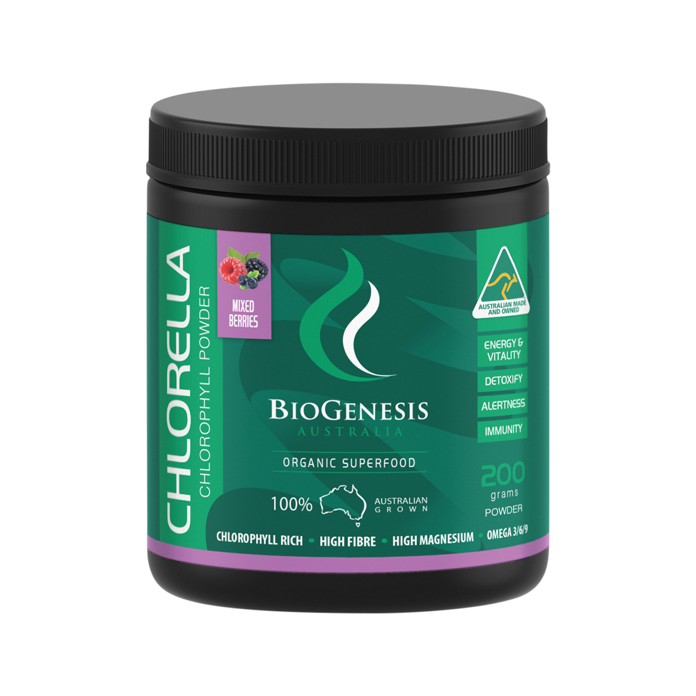 BioGenesis Chlorella Powder | Mixed Berries