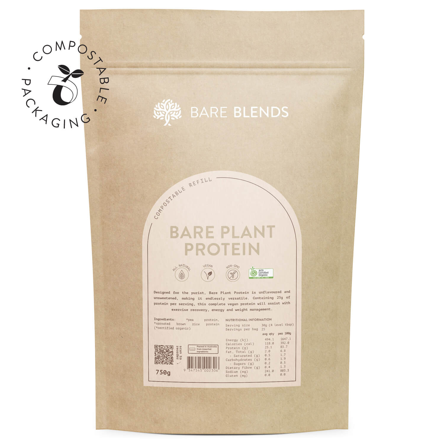 Bare Blends Bare Whey Protein Isolate