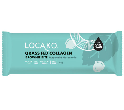 Locako Bar | Grass Fed Collagen Brownie Bites | Peppermint Macadamia