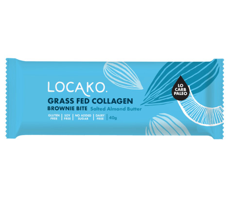 Locako Bar | Grass Fed Collagen Brownie Bites | Salted Almond Butter