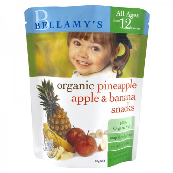 Bellamy's Organic Pineapple Apple & Banana Snacks