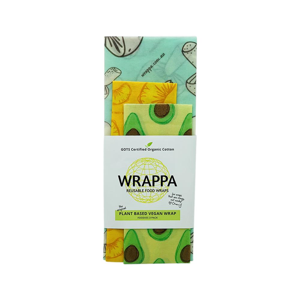 WRAPPA Reusable Food Wrap Vegan Foodies x 3 Pack