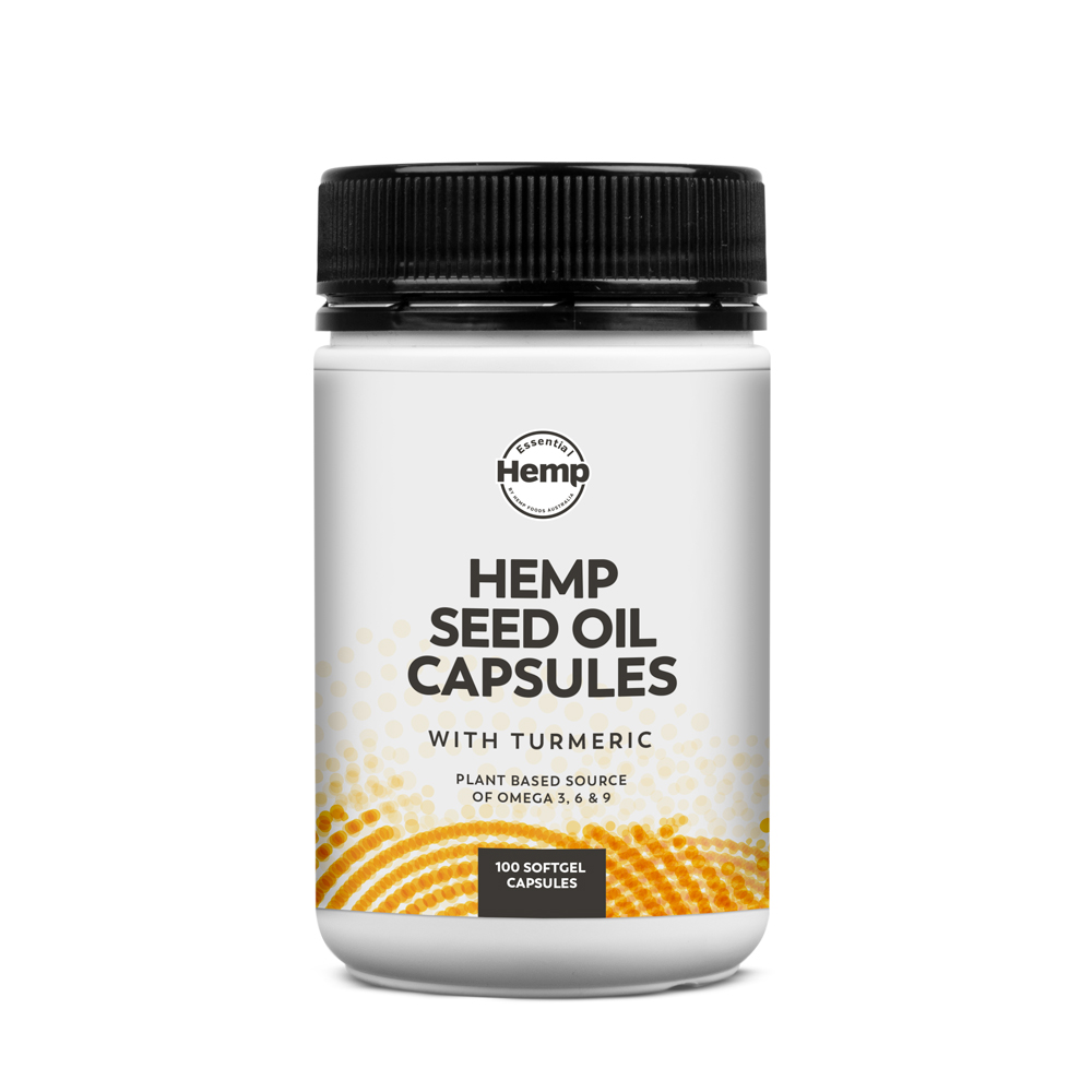 Essential Hemp Hemp Seed Oil and Turmeric Capsules 100c