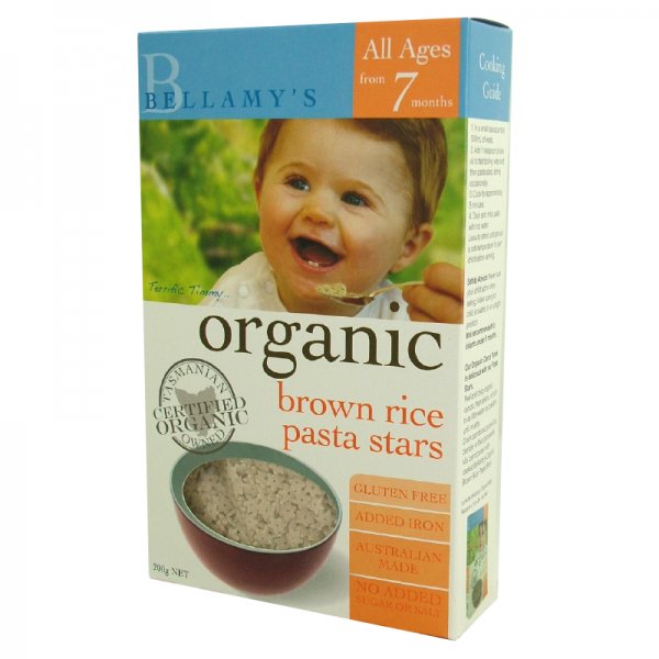 Bellamy's Organic Brown Rice Pasta Stars