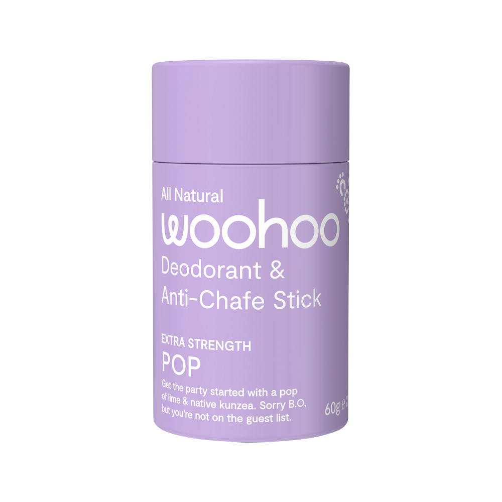 Woohoo Deodorant and Anti Chafe Stick Pop (Extra Strength) 60g