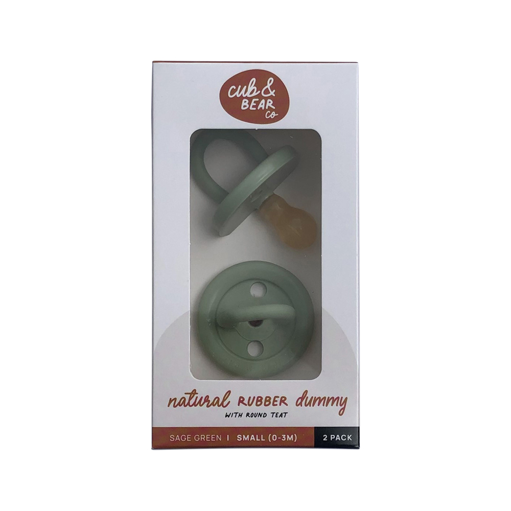 Cub Bear Co Rubber Dummy Round Small Green Twin