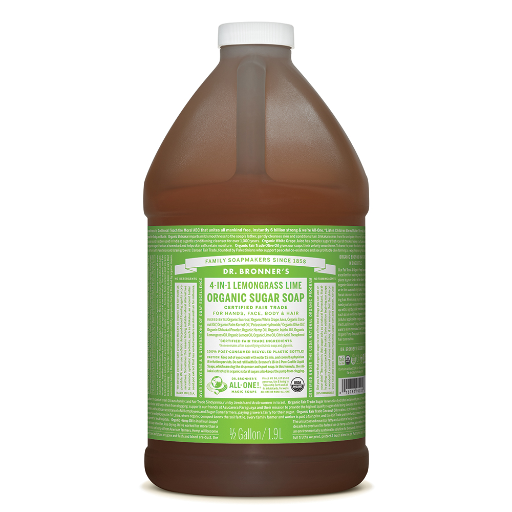 Dr. Bronner's Organic Pump Soap Refill Lemongrass Lime 1.9L